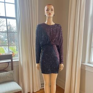 One33 Social Navy/Purple Sequin Cocktail/Evening  size 0 NWTS $375